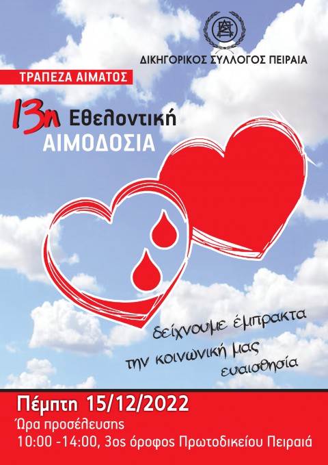 ΑΙΜΟΔΟΣΙΑ ΔΣΠ, Πέμπτη 15.12.2022